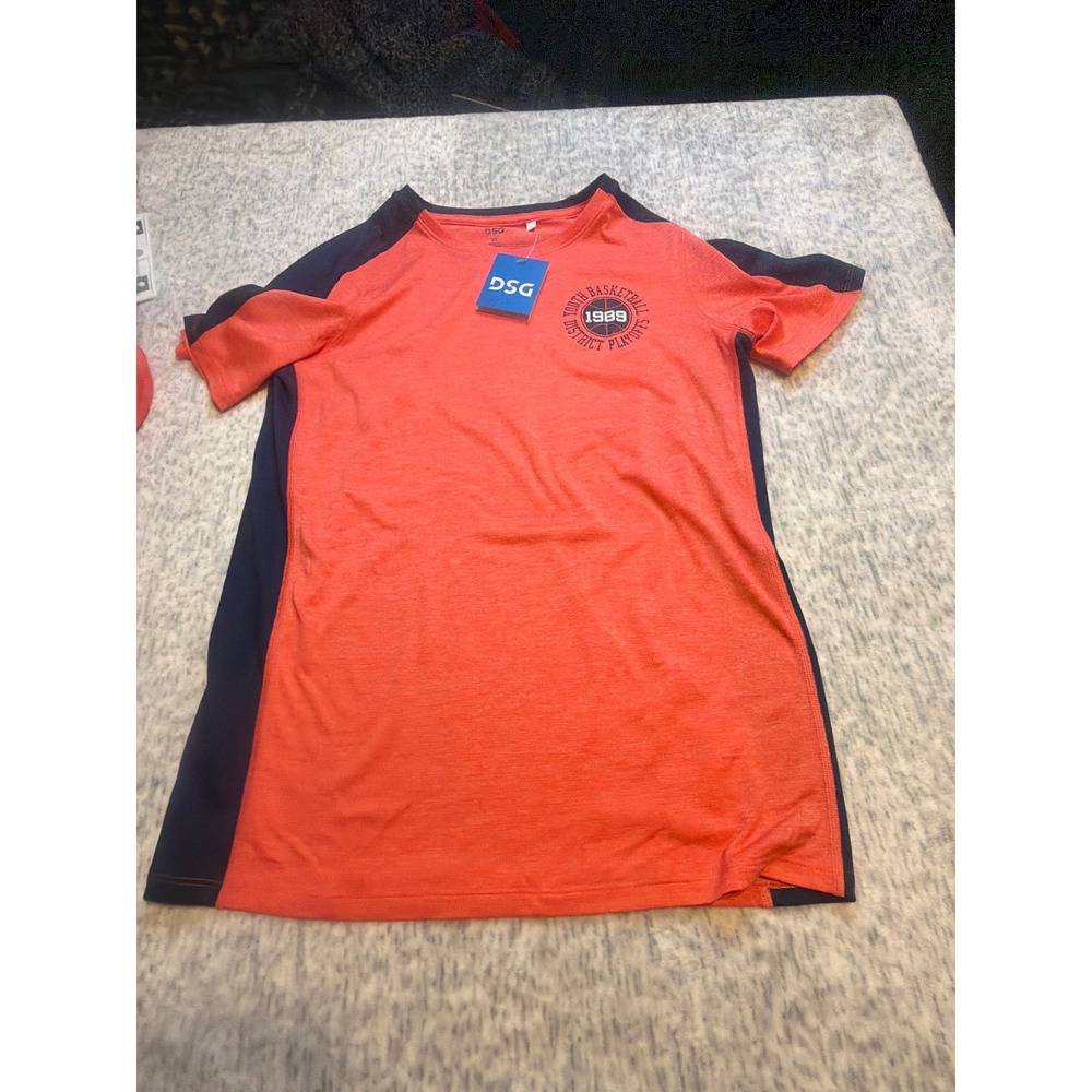 DSG Kids Coral Navy Color Block Athletic T Shirt Size XL 18 NWT